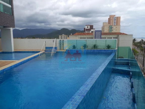 Imagem Título: "Apartamento de 2 Dormitórios na Praia de Mongaguá - Varanda Gourmet e Vista para o Mar - Lazer Completo, 540mil