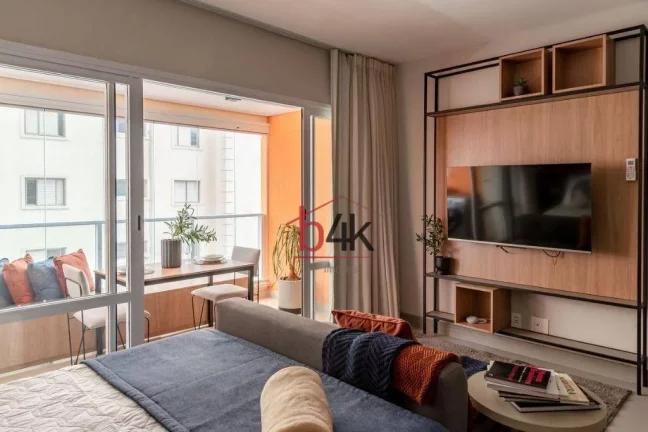 Imagem Apartamento studio mobiliado, 47m², 1 dormitório e 1 vaga para alugar no Campo Belo