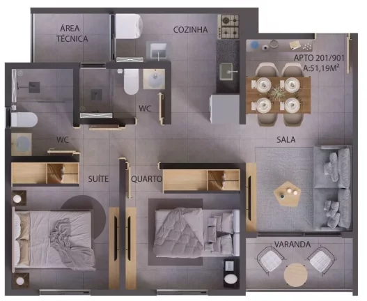 Imagem Apartamento à venda, 52 m² por R$ 318.000,00 - Jardim Cidade Universitária - João Pessoa/PB