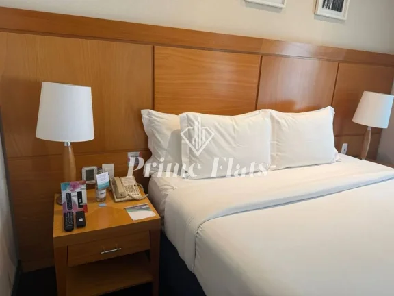 Imagem Flat disponível para venda no Meliá Jardim Europa no Itaim Bibi, com 35m², 1 dormitório e 1 vaga de garagem