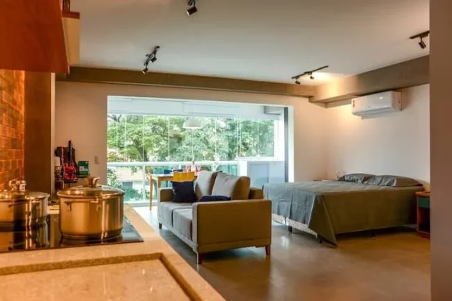 Imagem Apartamento novo. Lindo studio de 52M² - Brooklin. Mobiliado com moderna decoração. Possui vaga de garagem.