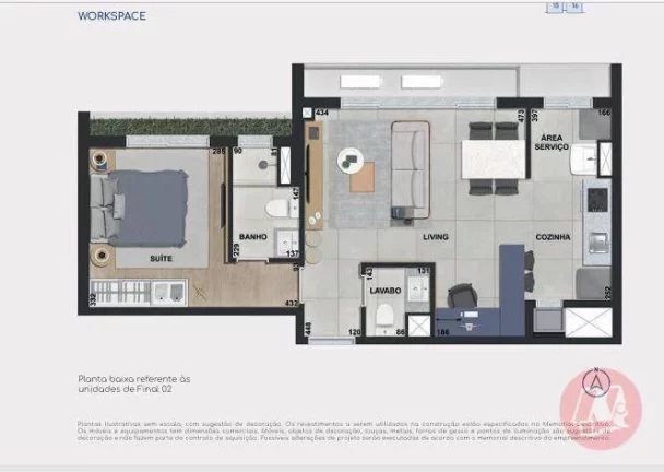 Imagem Studios e apartamentos no Jardim Botânico com infraestrutura.