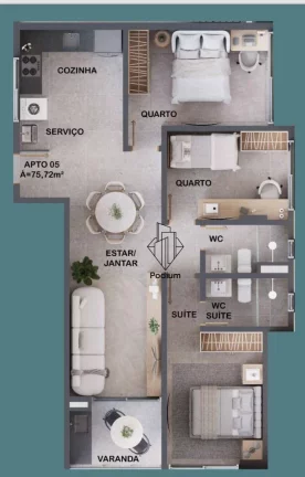 Imagem Apartamentos com varanda/sacada próximo ao Parque Parahyba 2 Jardim Oceania/Bessa-AP2740.