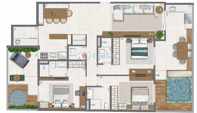 Imagem Garden à venda 3 Quartos 3 Suites 1 Vaga 137.18M Leblon Rio de Janeiro - RJ | Paradís