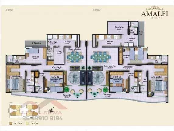 Imagem Apartamento 3 dormitórios para Venda em Teresina, Jóquei, 3 dormitórios, 3 suítes, 2 banheiros, 2 vagas