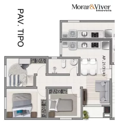 Imagem Apartamento para Venda em São José dos Pinhais, Parque da Fonte, 3 dormitórios, 1 banheiro, 1 vaga