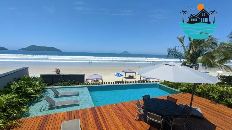 Imagem PÉ NA AREIA JUQUEHY - 5 Suítes, piscina, jacuzzi, terraço gourmet, vista para as ilhas, churrasqueira, 383 m² | Juquehy Imobiliária