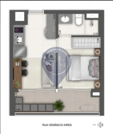 Imagem Studio à venda em São Paulo-SP, Vila Pompéia: 1 quarto, 1 sala, 1 banheiro e 31,63 m² de área. Venha conhecer!