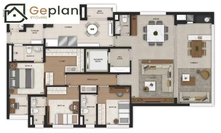 Imagem APARTAMENTO 141M² PRONTO PRA MORAR COM 3 SUITES E 2 VAGAS - BROOKLIN
