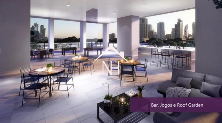 Imagem apartamento de 48m com 2 dormitórios,1 vaga,terraço,Salão de festas e jogos,fitness,lavanderia,piscina,deck,bicicletário, bar,churrasqueira,pet place