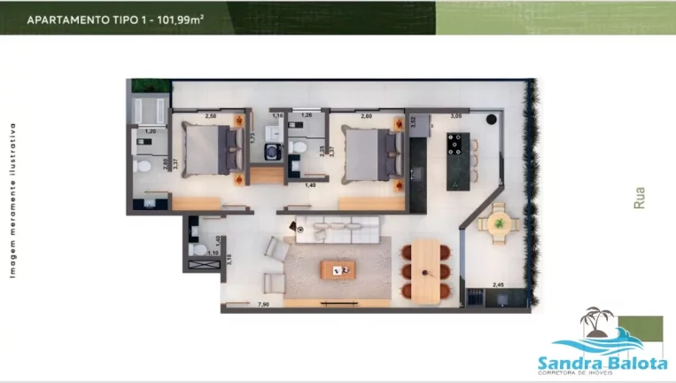 Imagem Apartamentos com 2 suítes e 1 lavabo/Itaguá