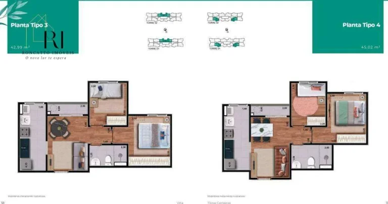 Imagem Apartamento à venda, com 2 quartos, 44m2