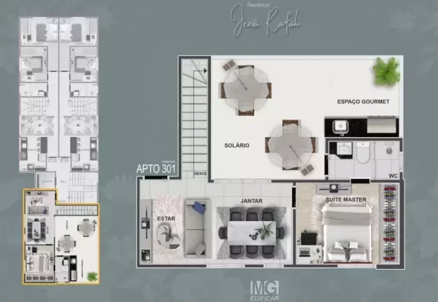 Imagem Cobertura duplex à venda, 3 quartos, 1 suíte, 2 vagas, Letícia - Belo Horizonte/MG