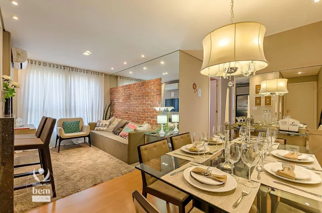Imagem Apartamento com 3 quartos sendo 1 suíte, com piso laminado, churrasqueira e 2 vagas de garagem à venda por R$ 892.100 - Santo Inácio - Curitiba/PR