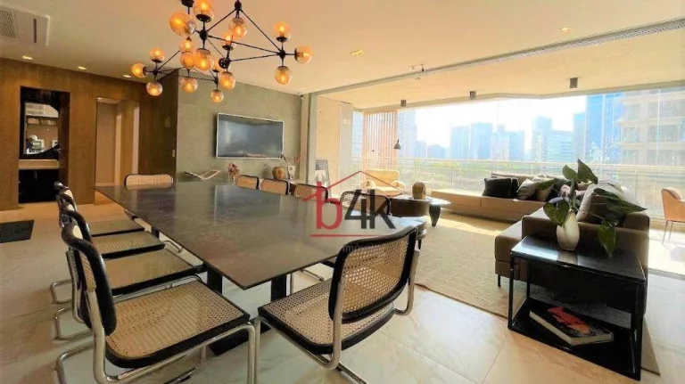 Imagem Apartamento no O Parque Brooklin com 197m² de área, 3 suítes, 3 vagas de garagem, varanda com churrasqueira.