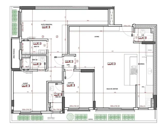 Imagem Apartamento 3 dormitórios sendo 3 suítes e 2 vagas de garagem - Centro de Florianópolis/SC