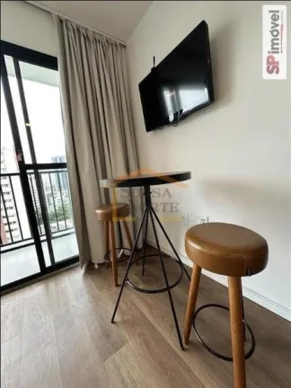 Imagem Apartamento tipo studio, mobiliado, 1 dormitório, sacada, cozinha planejada, banheiro, 26m².

Pró...