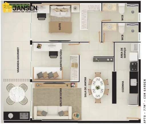 Imagem MINDSET, APARTAMENTOS COM 01, 02 E 03 QUARTOS EM MANAÍRA