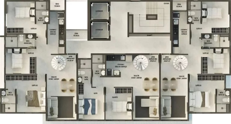 Imagem Apartamento com 3 quartos à venda, 70 m² por R$ 588.000 - Bessa - João Pessoa/PB