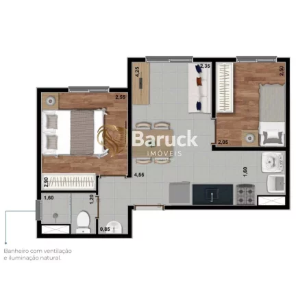 Imagem Apartamento com 2 Quartos à Venda, 33 m² em Jardim Caravelas - São Paulo