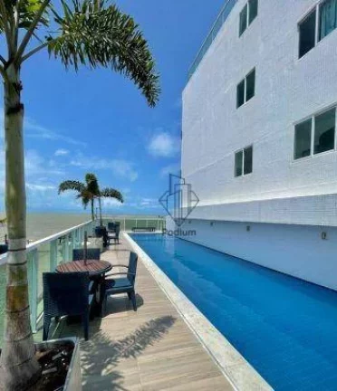 Imagem Flat mobiliado pé na areia com varanda / sacada no bairro do Bessa. -AP1911