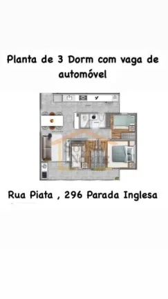 Imagem Cobertura NOVA, 3 dormitórios, sala, cozinha, área de serviço, banheiro social, terraço privativ...