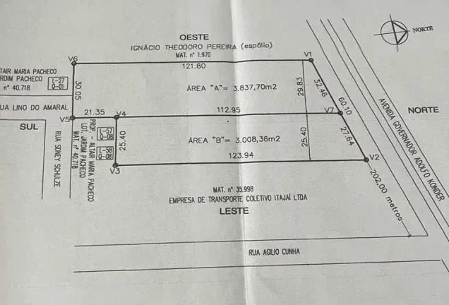 Imagem Terreno com área total de 7.000 m² em Itajaí/SC
