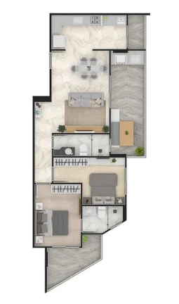 Imagem APARTAMENTO COM 79 m² - MIRIM - PRAIA GRANDE SP