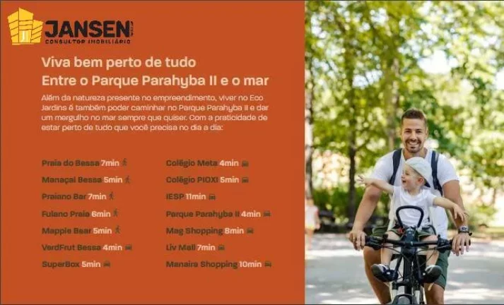 Imagem ECO JARDINS, APARTAMENTOS C/02 E 03 QUARTOS ENTRE PARQUE PARAYBA II E O MAR