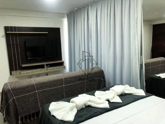 Imagem Flat mobiliado com varanda / sacada e vista lateral para o mar a 100m da praia de Intermares - FL0568