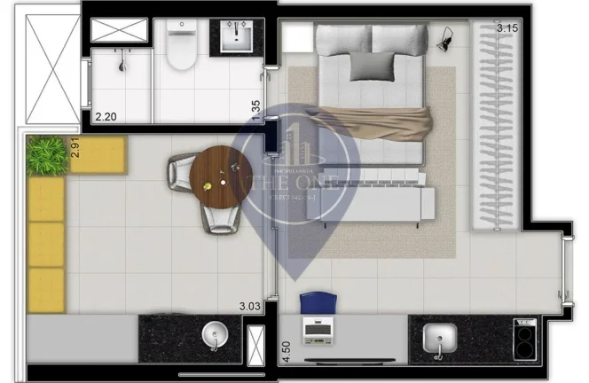 Imagem Studio à venda em São Paulo-SP, Vila Mariana: 1 quarto, 1 banheiro, 1 vaga, 33m² de área. Aproveite!