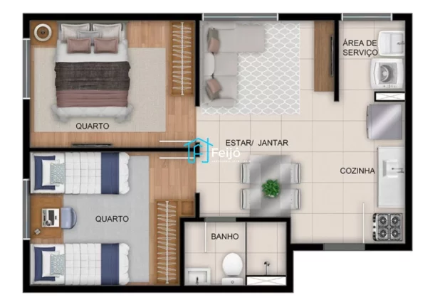 Imagem Apartamentos 2 dormitórios com opções de sacada e pátio em Canoas bairro Fátima
