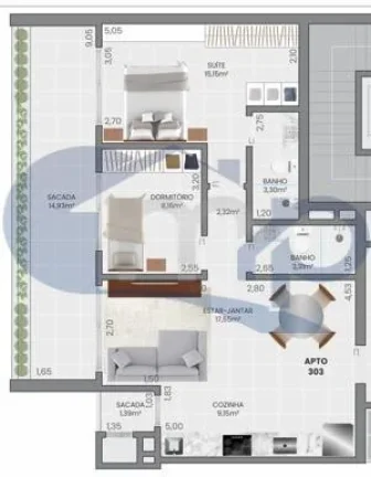 Imagem Apartamento á venda com 2 dormitórios na Praia da Cal em Torres/RS