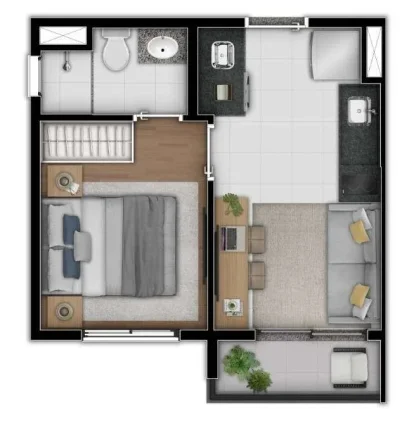 Imagem Apartamento com 1 quarto 26m2, à venda em São Paulo, Vila Olímpia