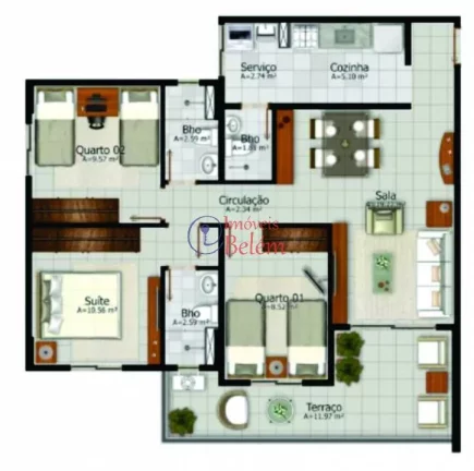 Imagem Um luxo de apartamento 2/4 c/ suíte