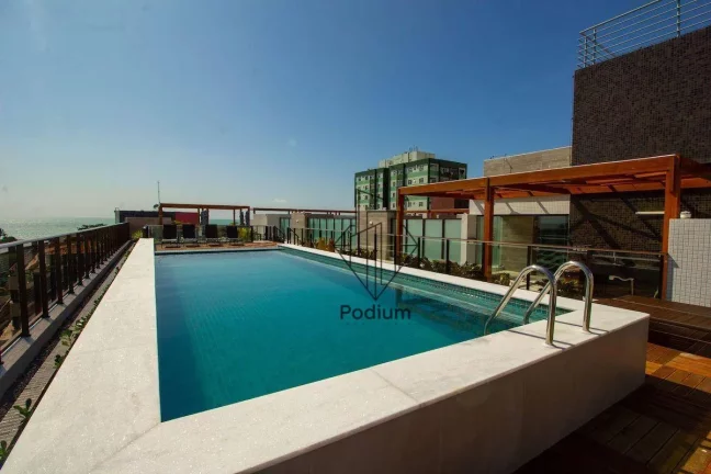 Imagem Flat mobiliado com varanda / sacada e vista para o mar da praia de Tambaú - FL0495