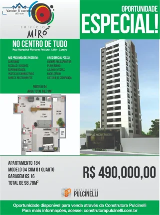 Imagem APARTAMENTO COM 1 DORMIT. P/ VENDA NO RESID. MIRô, CENTRO DE FOZ DO IGUAÇU -PR