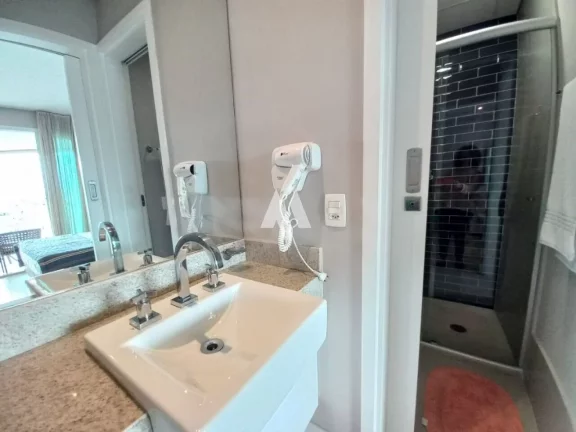 Imagem Apartamento/flat mobiliado com 1 dormitório vista mar aluguel - Pompéia/Santos-SP