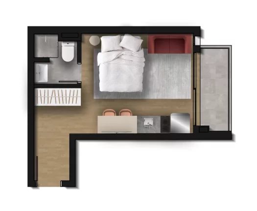 Imagem Apartamento com 1 Quarto à Venda, 42 m² em Brooklin Paulista - São Paulo