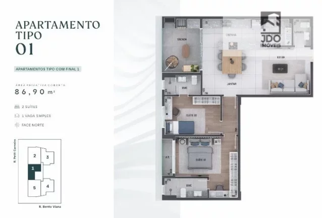 Imagem Apartamento Garden a Venda no bairro Água Verde - Curitiba, PR