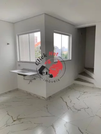 Imagem Cobertura nova com elevador,105m2 , 2 dorms c suíte, quintal e churrasq ,2 vagas , Santa Maria, Santo André