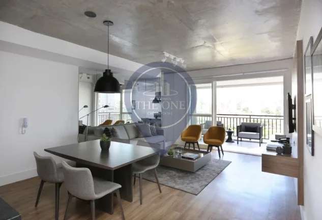 Imagem Apartamento para locação na Cidade Monções, São Paulo-SP: 1 quarto, 2 salas, 1 banheiro, 1 vaga de garagem, 70m²