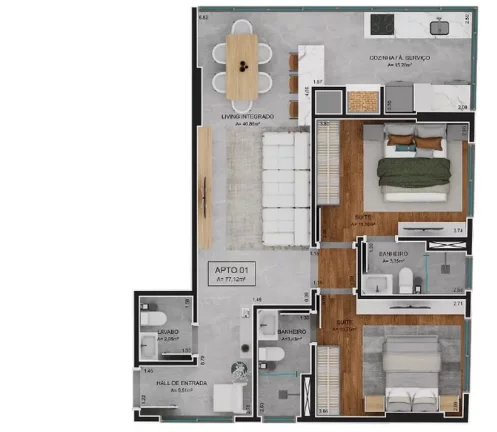 Imagem Villa Fortuny - Breve Lançamento - Apartamento à venda no bairro Jardim Dourado - Porto Belo/SC