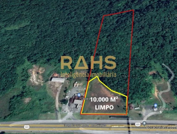 Terreno na BR 101 com 53.311,46 m² Sendo 18.886,90 m² Urbanos E 33.424,56 m² Rural Com 10.000 m²...