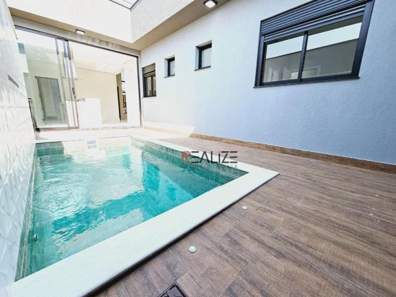 Imagem Casa moderna com piscina e 3 suítes à venda, 151 m² por R$ 1.290.000 - Condomínio Fechado - Indaiatuba/SP