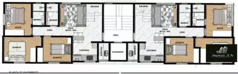 Imagem Cobertura duplex à venda, 3 quartos, 1 suíte, 2 vagas, Rio Branco - Belo Horizonte/MG