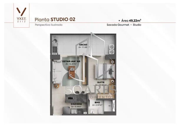 Imagem Vogue 2112 - Lançamento na Batista Campos - opções de Studio e 2 vagas