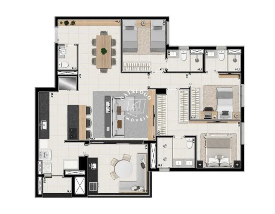 Imagem Apartamento a Venda no bairro Jardim Olhos D'água II - Ribeirão Preto, SP