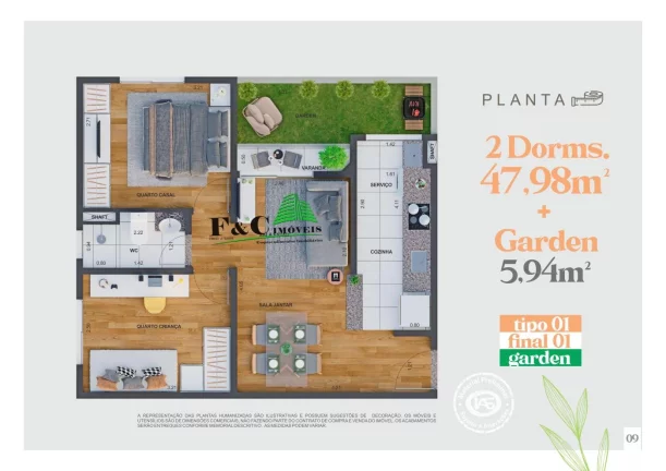 Imagem Apartamento para Venda em Paulínia, João Aranha, 2 dormitórios, 1 banheiro, 1 vaga