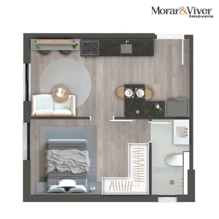 Imagem Apartamento para Venda em Curitiba, Centro, 1 dormitório, 1 banheiro